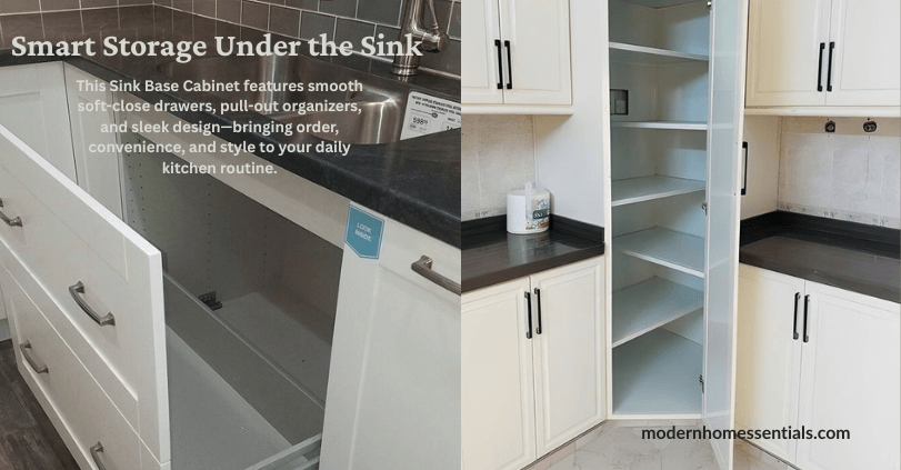Tall narrow pantry cabinet for compact kitchen storage in a white finish.