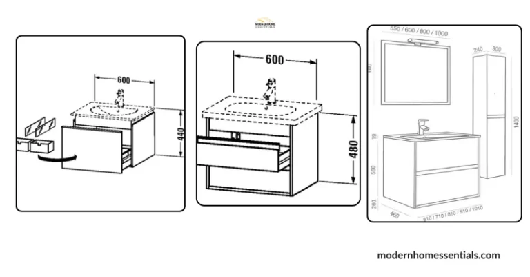 Measure twice, drill once! Planning out your floating bathroom vanity.