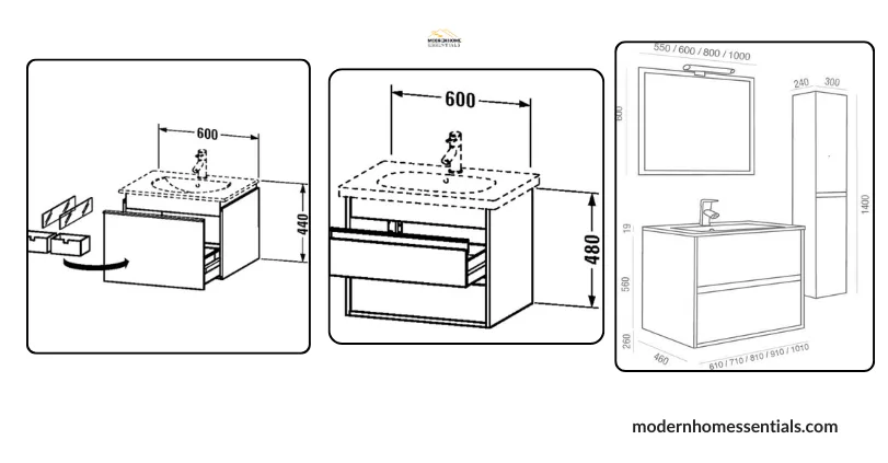 Measure twice, drill once! Planning out your floating bathroom vanity.